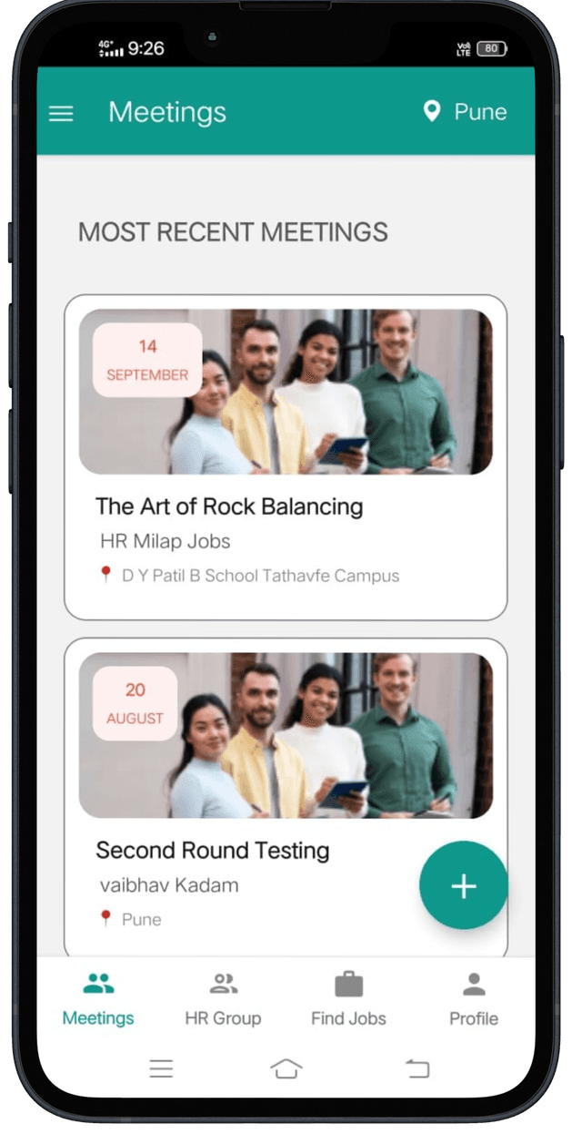 HR Milap Mobile App Screenshot